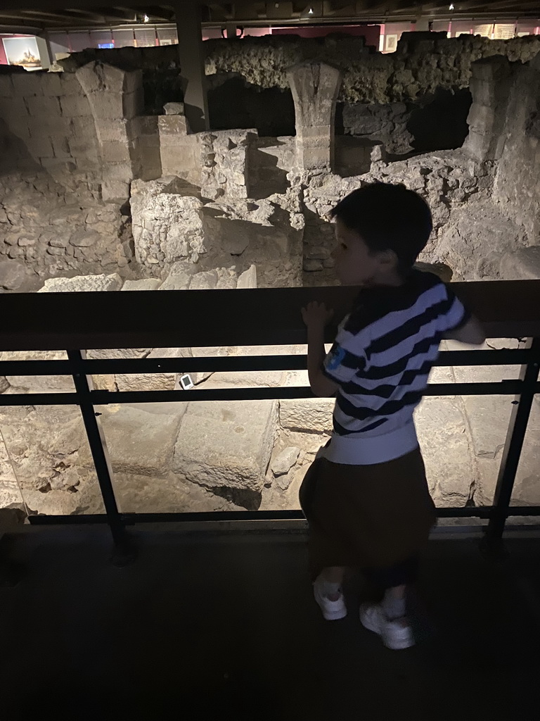 Max at the ruins at the Archaeological Crypt of the Île de la Cité