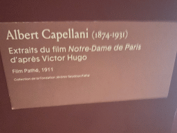 Explanation on the scene from the movie `Notre-Dame de Paris` from 1911 at the Archaeological Crypt of the Île de la Cité