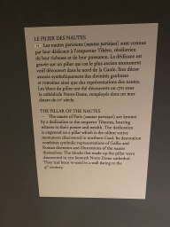 Information on the Pillar of the Nautes at the Archaeological Crypt of the Île de la Cité