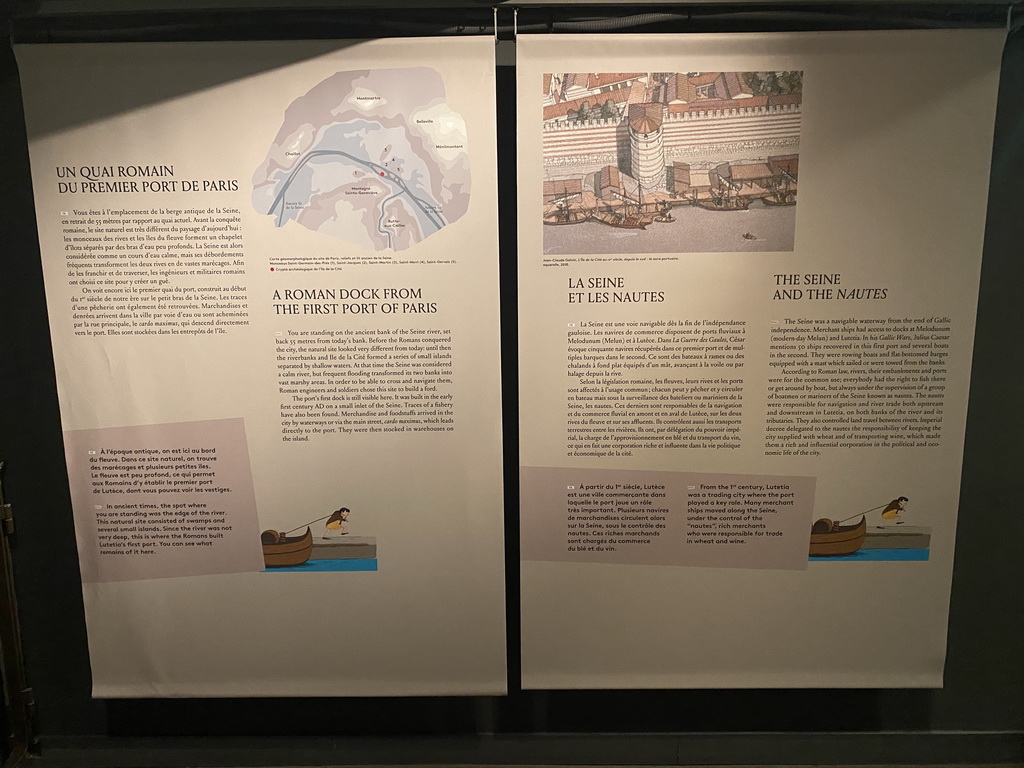 Information on `A Roman dock from the first port of Paris` and `The Seine and the Nautes` at the Archaeological Crypt of the Île de la Cité