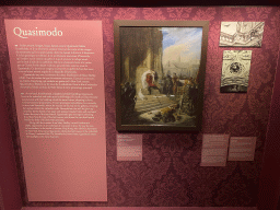 Information, paintings and drawing of Quasimodo at the Archaeological Crypt of the Île de la Cité