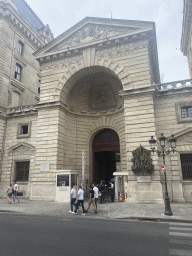 Gate to the Préfecture de Police building at the Rue de la Cité street