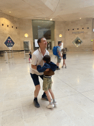 Tim and Max at the Lower Floor of the Carrousel du Louvre shopping mall