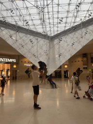 Tim and Max at the Louvre Inverted Pyramid at the Lower Floor of the Carrousel du Louvre shopping mall