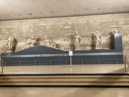 Statues at the end of the Allée du Carrousel street at the Lower Floor of the Carrousel du Louvre shopping mall