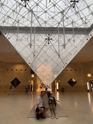 Tim and Max at the Louvre Inverted Pyramid at the Lower Floor of the Carrousel du Louvre shopping mall