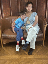 Miaomiao and Max at the Hall of Endangered Species at the second floor of the Grande Galerie de l`Évolution museum