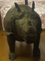 Rhinoceros statue at the third floor of the Grande Galerie de l`Évolution museum