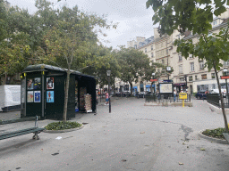The Place Jessieu square with the entrance to the Jessieu subway station