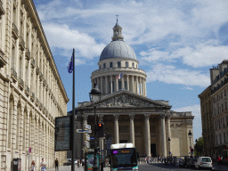 West side of the Panthéon at the Place du Panthéon square, viewed from the Rue Soufflot street