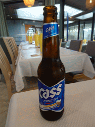 Cass Fresh beer at the Villa Min restaurant