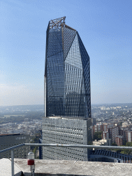 The Tour Hekla tower, viewed from the observation deck at the top floor of the Grande Arche de la Défense building