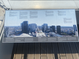 Information on the skyscrapers at the Défense Business Area and Grand Paris at the observation deck at the top floor of the Grande Arche de la Défense building