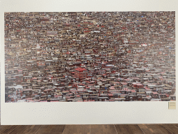 Photograph of houses in Kathmandu at the exhibition `Hymne à la Beauté` at the top floor of the Grande Arche de la Défense building