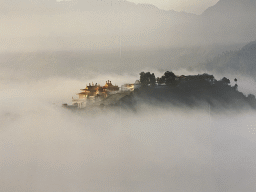 Photograph of the Thrangu Rinpoche Monastery in Nepal at the exhibition `Hymne à la Beauté` at the top floor of the Grande Arche de la Défense building