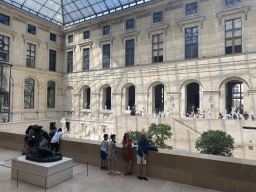 Interior of the Cour Marly room at the Lower Ground Floor of the Richelieu Wing of the Louvre Museum, viewed from the Ground Floor