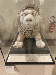 Lion guardian statue at the Ground Floor of the Sully Wing of the Louvre Museum, with explanation