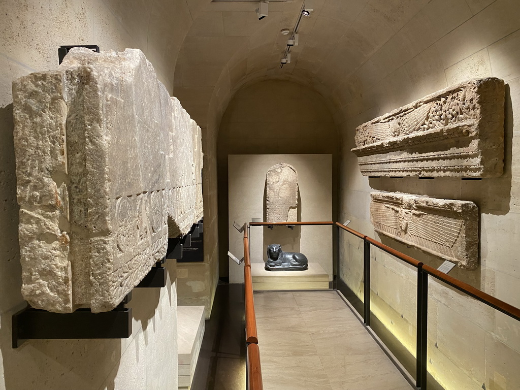 Reliefs and sculpture at the Ground Floor of the Sully Wing of the Louvre Museum