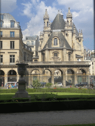 The Jarden de l`Oratoire garden and the Protestant church of the Oratory of the Louvre, viewed from the Ground Floor of the Sully Wing of the Louvre Museum