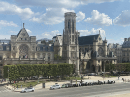 The Town hall of the 1st Arrondissement of Paris and the Church of Saint-Germain-l`Auxerrois, viewed from the First Floor of the Sully Wing of the Louvre Museum