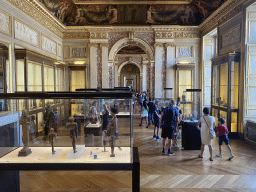Statuettes and reliefs at the First Floor of the Sully Wing of the Louvre Museum