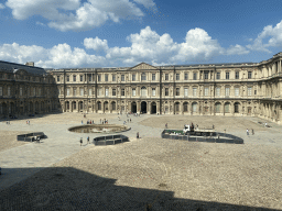 The Cour Carrée courtyard and the Sully Wing of the Louvre Museum, viewed from the First Floor