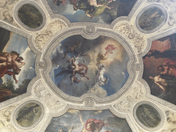 Ceiling of the hallway in front of the Galerie d`Apollon gallery at the First Floor of the Denon Wing of the Louvre Museum