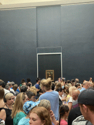 Painting `Mona Lisa` by Leonardo da Vinci at the First Floor of the Denon Wing of the Louvre Museum