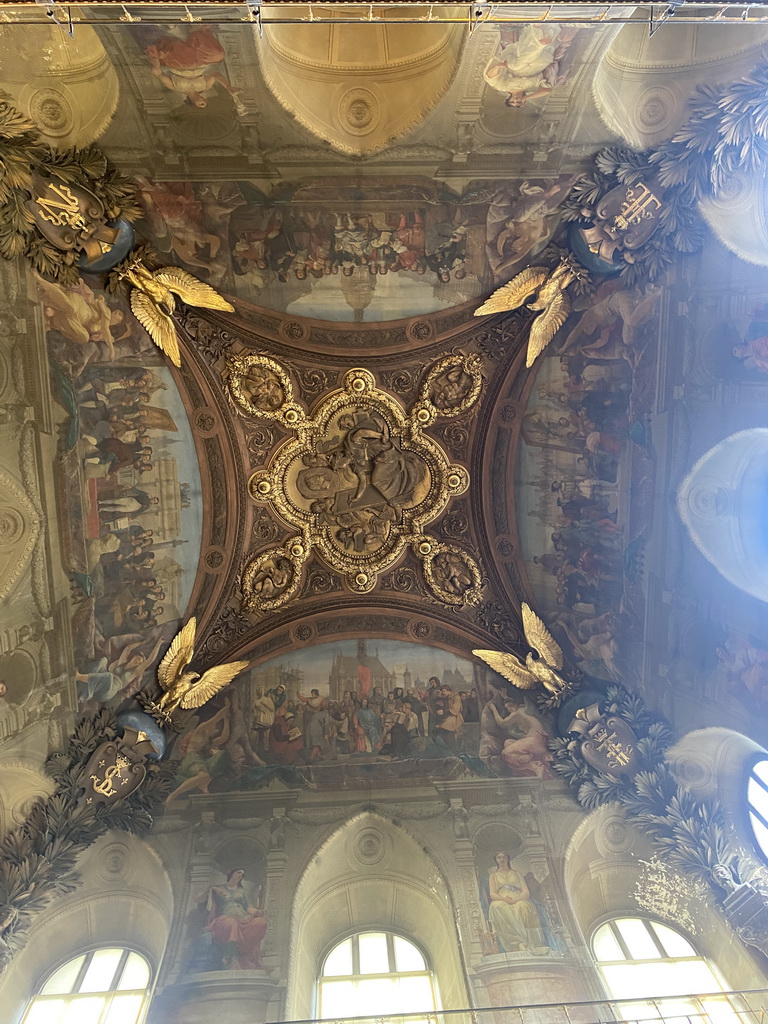 Ceiling at the First Floor of the Denon Wing of the Louvre Museum