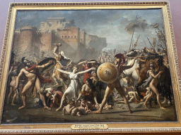 Painting `Les Sabines` by Jacques-Louis David at the First Floor of the Denon Wing of the Louvre Museum, with explanation