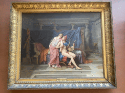Painting `Les Amours de Pâris et d`Hélène` by Jacques Louis David at the First Floor of the Denon Wing of the Louvre Museum
