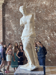 Statue `Venus de Milo` at the Parthenon Room at the Ground Floor of the Sully Wing of the Louvre Museum