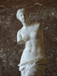 Upper part of the statue `Venus de Milo` at the Parthenon Room at the Ground Floor of the Sully Wing of the Louvre Museum