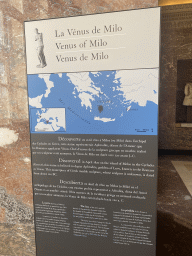 Information on the statue `Venus de Milo` at the Parthenon Room at the Ground Floor of the Sully Wing of the Louvre Museum