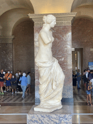 Right side of the statue `Venus de Milo` at the Parthenon Room at the Ground Floor of the Sully Wing of the Louvre Museum