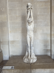 Statue `Marsyas Flayed` at the Salle des Cariatides room at the Ground Floor of the Sully Wing of the Louvre Museum