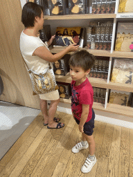 Miaomiao and Max at the Librairie-Boutique du Musée du Louvre bookstore at the Lower Ground Floor of the Louvre Museum