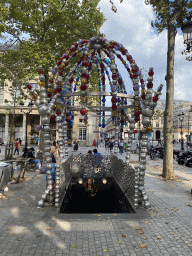 Entrance to the Palais Royal - Musée du Louvre subway station at the Place Colette square