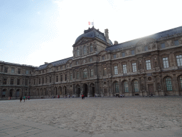 The west side of the Cour Carrée courtyard and the Sully Wing of the Louvre Museum