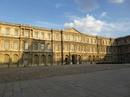 The east side of the Cour Carrée courtyard and the Sully Wing of the Louvre Museum