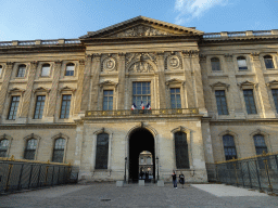 Front of the gate at the south side of the Sully Wing of the Louvre Museum at the Voie Georges Pompidou street