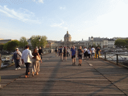 The Pont des Arts bridge over the Seine river and the Institut de France building