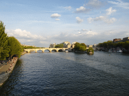 The Pont Neuf bridge over the Seine river and the Île de la Cité island, viewed from the Pont des Arts bridge