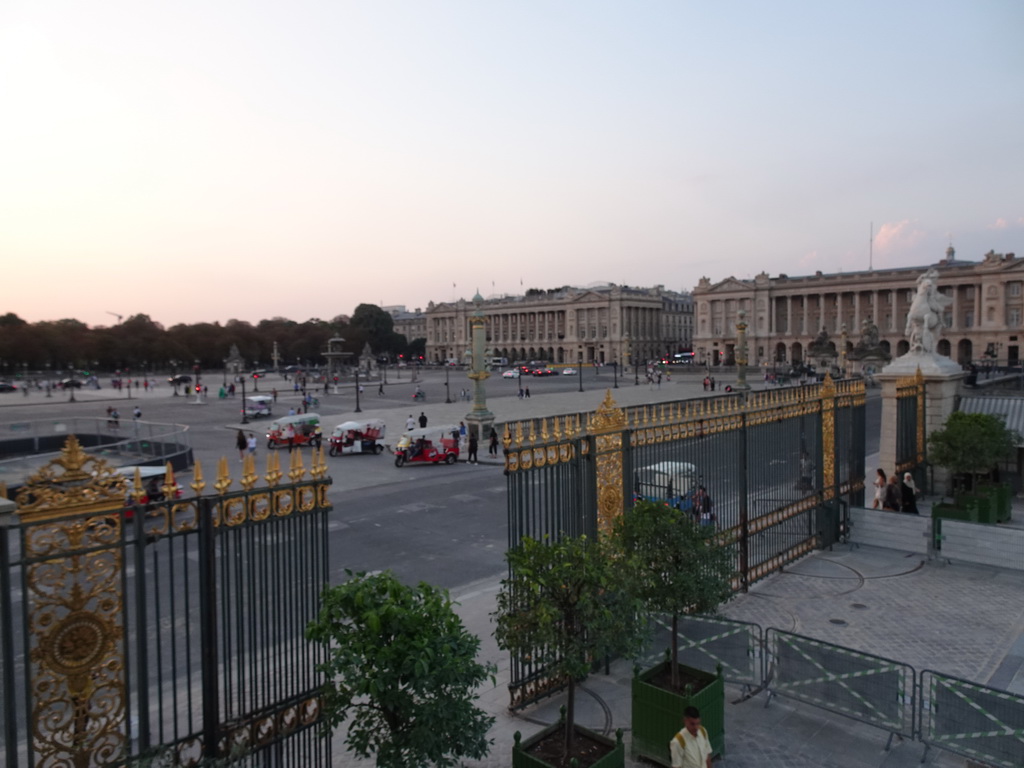 The Place de la Concorde square, viewed from the Terrasse de l`Orangerie terrace