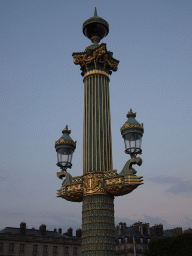 Column at the Place de la Concorde square, at sunset