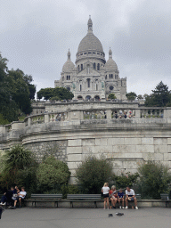 The Place Saint-Pierre square, the Square Louise Michel and the front of the Basilique du Sacré-Coeur church