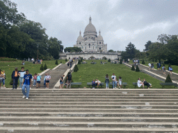 The Square Louise Michel and the front of the Basilique du Sacré-Coeur church