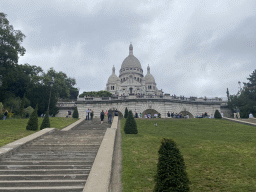 The Square Louise Michel and the front of the Basilique du Sacré-Coeur church