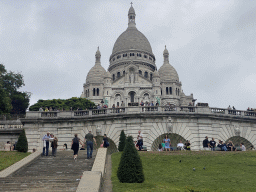 The Square Louise Michel and the front of the Basilique du Sacré-Coeur church