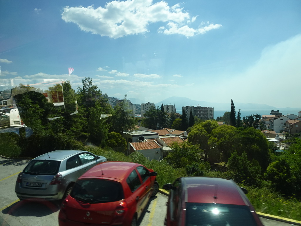 Houses at the town of Igalo, viewed from the tour bus on the E65 road